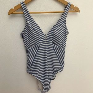 Blue/white striped swimsuit - Time and Tru, size S